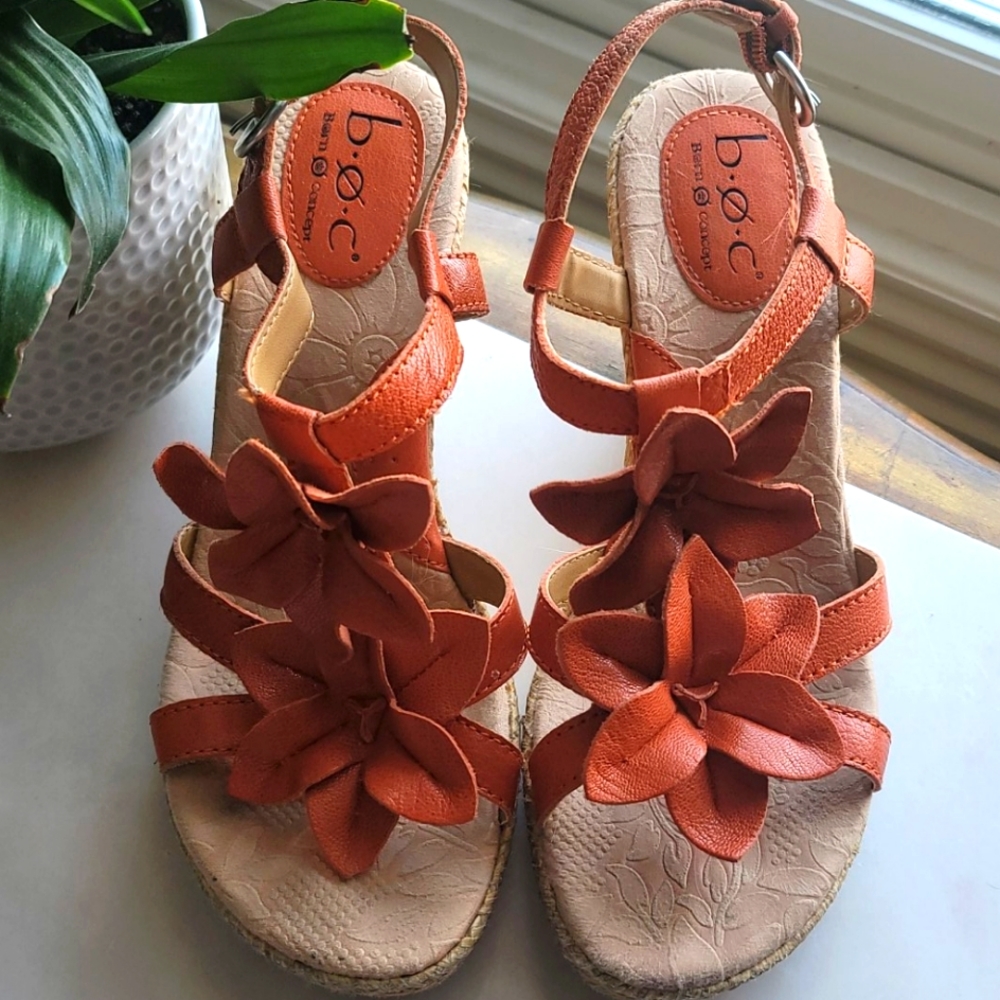 BOC Leather Flower Sandals